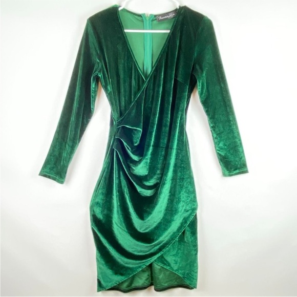 Forrest Green Velvet Wrap
Asymmetrical Dress - Picture 2 of 15